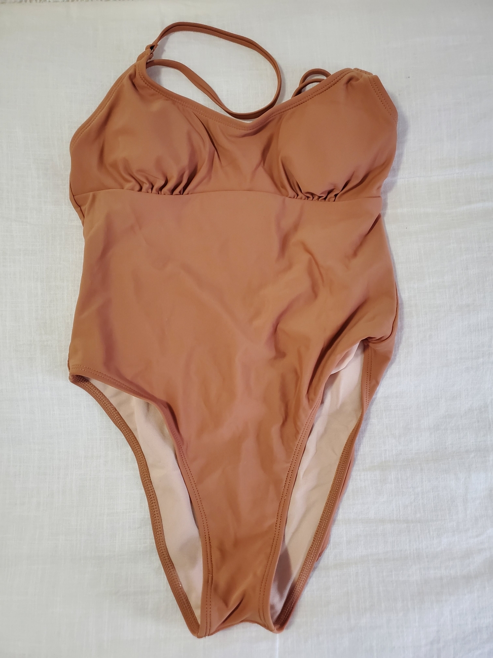 Cupshe One-Piece Swimsuit in Rust Brown
